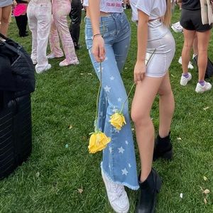 Cello High Waisted Star Flare Jeans